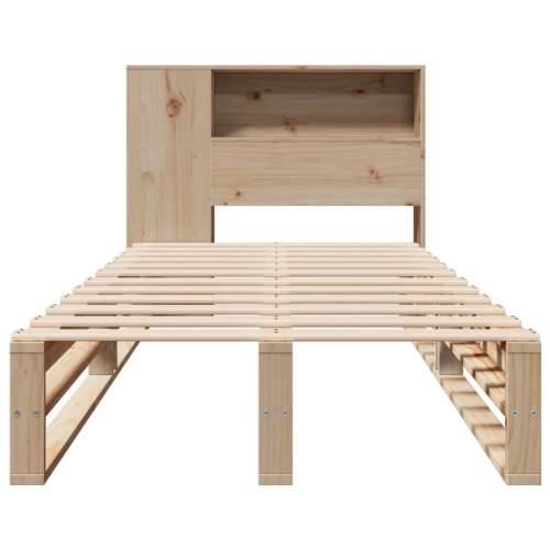 Krevet s regalom za knjige bez madraca 90x200 cm masivno drvo - Smeđa 90 x 200 cm Cijena