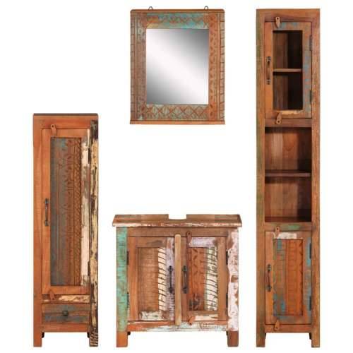 4-dijelni set kupaonskog namještaja masivno obnovljeno drvo - 30 x 20 x 110 cm masivno obnovljeno drvo 1 Cijena