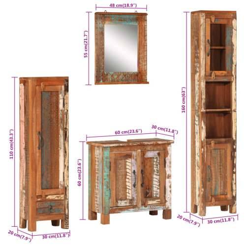 4-dijelni set kupaonskog namještaja masivno obnovljeno drvo - 30 x 20 x 110 cm masivno obnovljeno drvo 1 Cijena