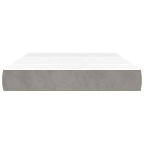 Madrac s oprugama svjetlosivi 120x220x20 cm baršunasti - Svjetlosiva 120 x 220 cm 1 Cijena