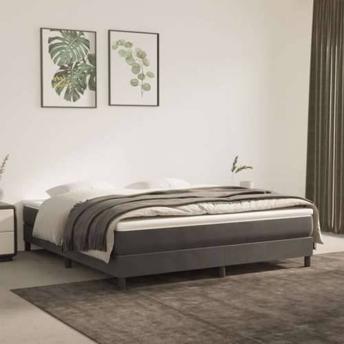 Madrac s oprugama tamnosivi 160x220x20 cm baršunasti - Tamno siva 160 x 220 cm 1 Cijena