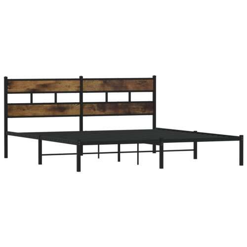 Metalni okvir kreveta bez madraca boja hrasta 180x200 cm - Dimljeni hrast 180 x 200 cm s uzglavljem Cijena