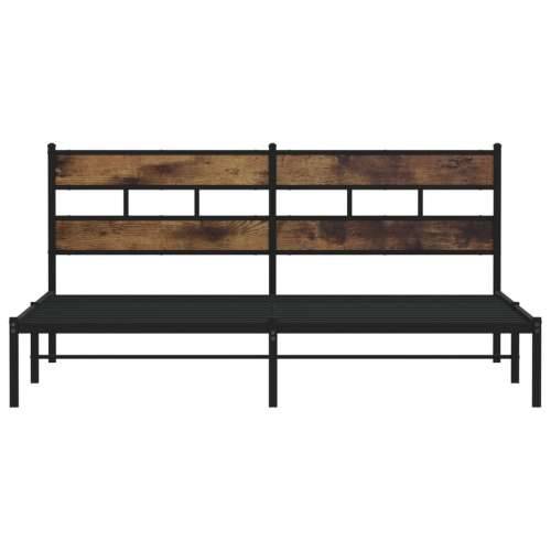 Metalni okvir kreveta bez madraca boja hrasta 180x200 cm - Dimljeni hrast 180 x 200 cm s uzglavljem Cijena