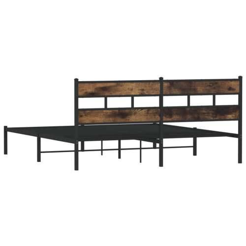 Metalni okvir kreveta bez madraca boja hrasta 180x200 cm - Dimljeni hrast 180 x 200 cm s uzglavljem Cijena