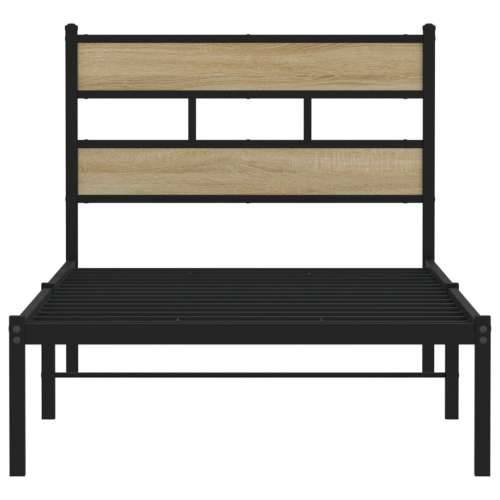 Metalni okvir kreveta bez madraca boja hrasta sonome 100x200 cm - sonoma hrast 100 x 200 cm s uzglavljem Cijena