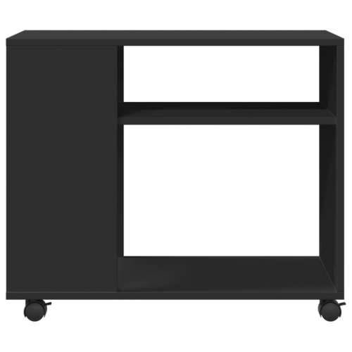Bočni stolić s kotačima crni 70x35x60 cm konstruirano drvo - Crna 1 Cijena