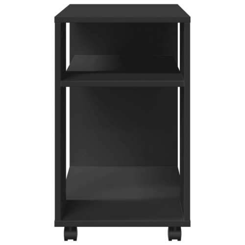 Bočni stolić s kotačima crni 70x35x60 cm konstruirano drvo - Crna 1 Cijena