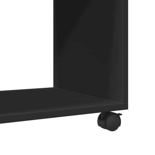 Bočni stolić s kotačima crni 70x35x60 cm konstruirano drvo - Crna 1 Cijena