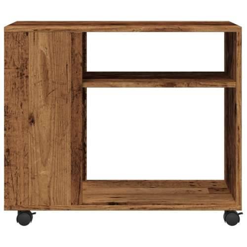 Bočni stolić s kotačima boja starog drva 70 x 35 x 60 cm drveni - Staro drvo 1 Cijena