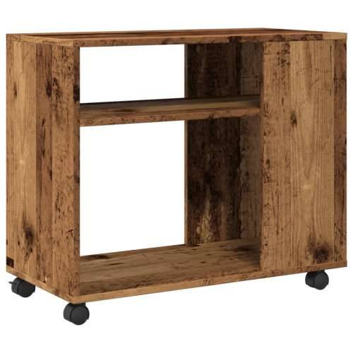 Bočni stolić s kotačima boja starog drva 70 x 35 x 60 cm drveni - Staro drvo 1 Cijena
