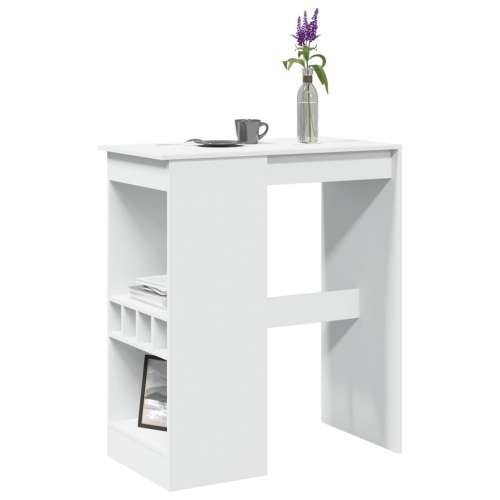 Barski stol s držačima bijeli 90 x 47,5 x 103,5 cm drveni - Bijela 1 Cijena