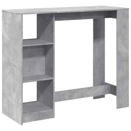 Barski stol s policom boja betona 124x46x103,5 cm drveni - Beton siva 1 Cijena