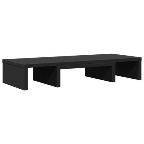 Stalak za monitor podesivi crni 60x24x10,5 cm konstruirano drvo - Crna 60 x 24 x 10.5 cm Cijena