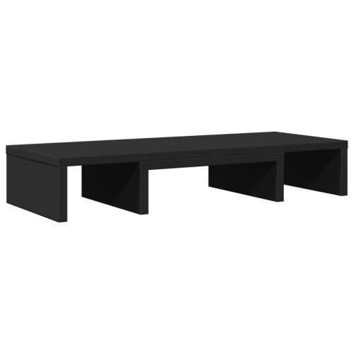 Stalak za monitor podesivi crni 60x24x10,5 cm konstruirano drvo - Crna 60 x 24 x 10.5 cm Cijena