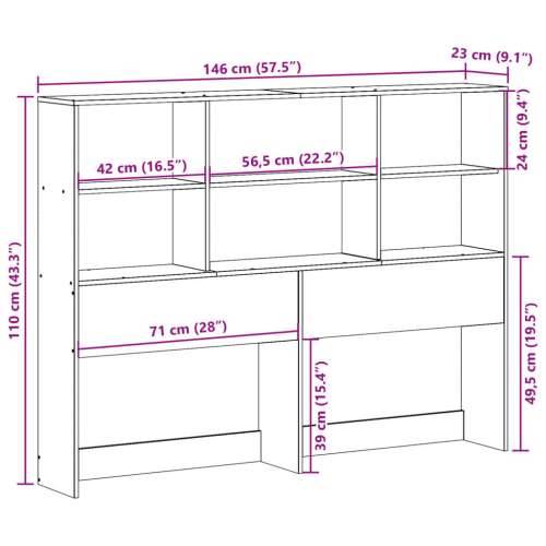 Uzglavlje sa spremištem 140 cm od masive borovine - Prirodna 140 cm 1 Cijena