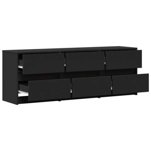 TV ormarić s LED svjetlima crni 140x34x50 cm konstruirano drvo - Crna 1 140 cm Cijena