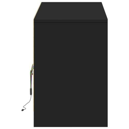 TV ormarić s LED svjetlima crni 140x34x50 cm konstruirano drvo - Crna 1 140 cm Cijena