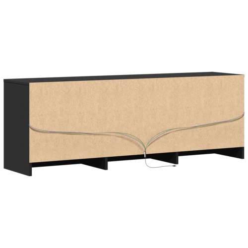 TV ormarić s LED svjetlima crni 140x34x50 cm konstruirano drvo - Crna 1 140 cm Cijena