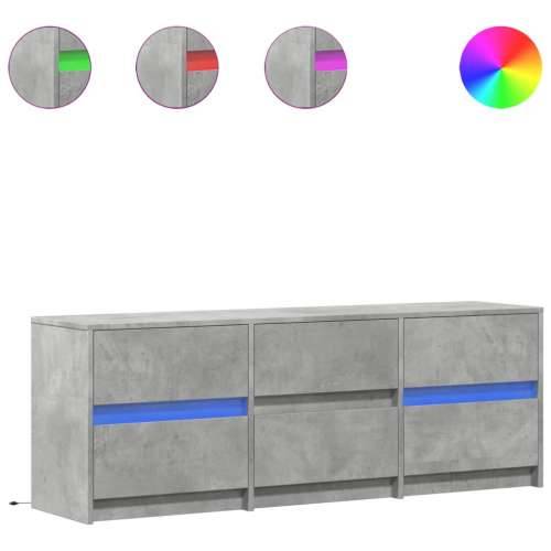 TV ormarić s LED svjetlima boja betona 140x34x50 cm drveni - Beton siva 1 140 cm Cijena