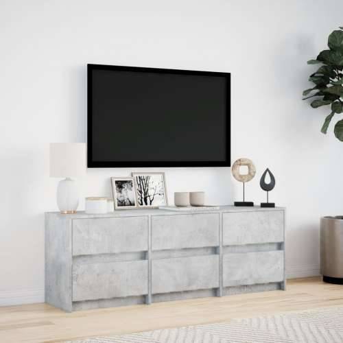 TV ormarić s LED svjetlima boja betona 140x34x50 cm drveni - Beton siva 1 140 cm Cijena