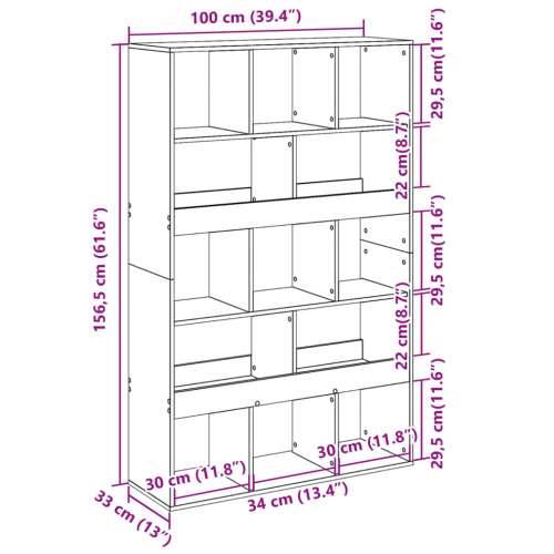 Paravan - Sobna pregrada boja hrasta 100x33x156,5 cm konstruirano drvo - Sivi hrast sonoma 1 156.5 cm Cijena