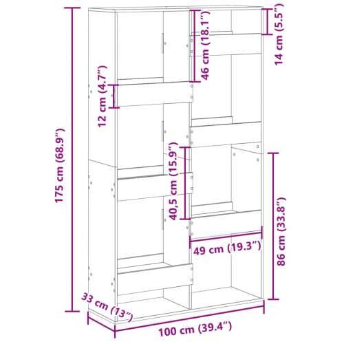 Paravan - Sobna pregrada bijela 100 x 33 x 175 cm od konstruiranog drva - Bijela 1 175 cm Cijena