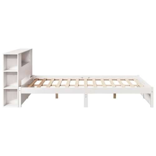 Krevet s regalom z knjige bez madraca bijeli 150x200cm borovina - Bijela 150 x 200 cm Cijena