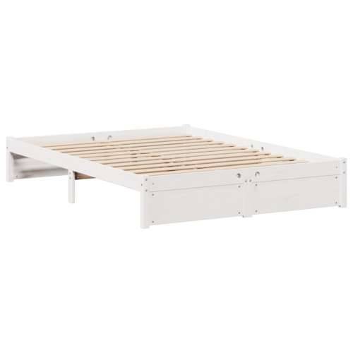 Krevet s regalom z knjige bez madraca bijeli 150x200cm borovina - Bijela 150 x 200 cm Cijena