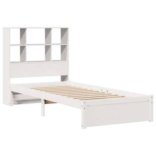 Krevet s regalom za knjige bez madraca bijeli 90x200cm borovina - Bijela 90 x 200 cm Cijena