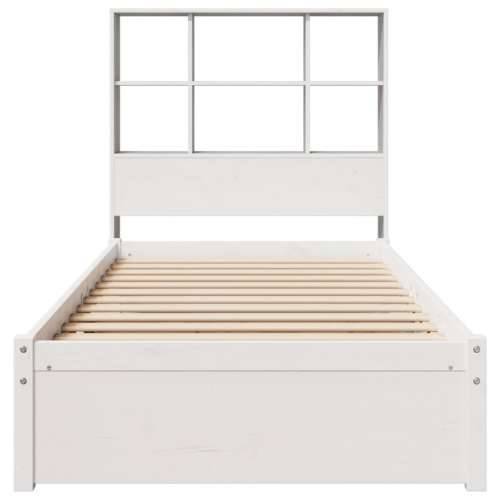 Krevet s regalom za knjige bez madraca bijeli 90x200cm borovina - Bijela 90 x 200 cm Cijena