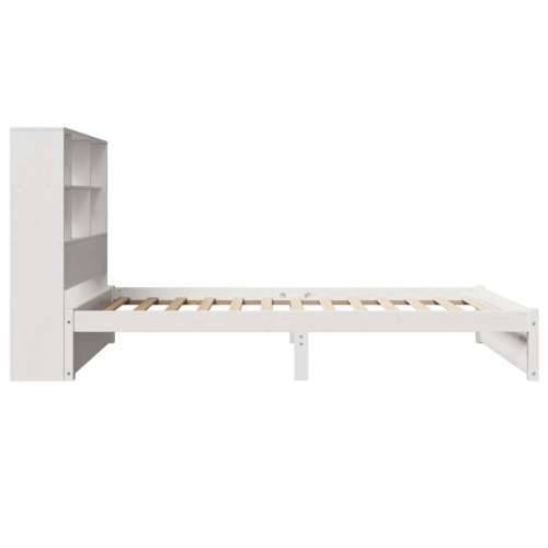 Krevet s regalom za knjige bez madraca bijeli 90x200cm borovina - Bijela 90 x 200 cm Cijena