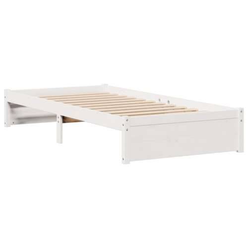 Krevet s regalom za knjige bez madraca bijeli 90x200cm borovina - Bijela 90 x 200 cm Cijena