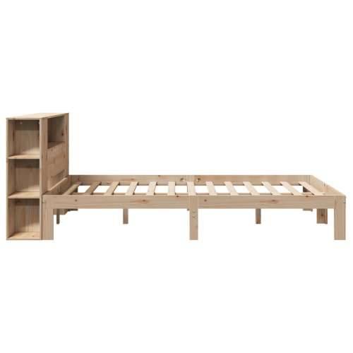 Krevet s regalom za knjige bez madraca 135x190 cm od borovine - Prirodna 135 x 190 cm Cijena