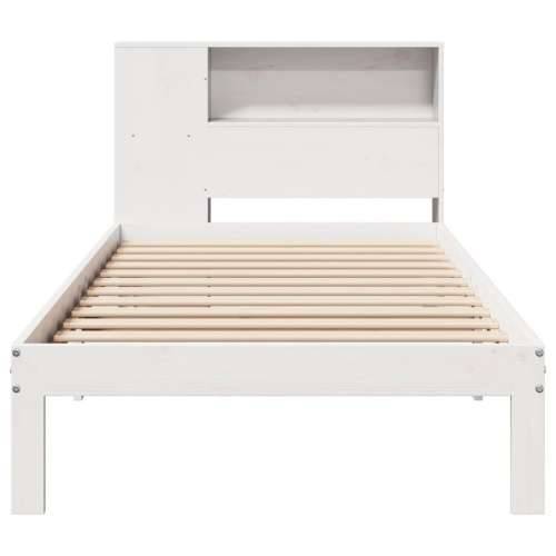 Krevet s regalom za knjige bez madraca bijeli 75x190cm borovina - Bijela 75 x 190 cm Cijena