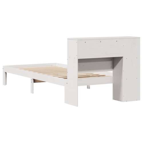 Krevet s regalom za knjige bez madraca bijeli 75x190cm borovina - Bijela 75 x 190 cm Cijena