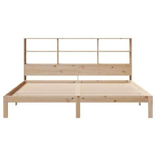 Krevet s regalom za knjige bez madraca 180x200 cm od borovine - Prirodna 180 x 200 cm Cijena