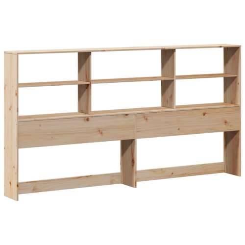 Krevet s regalom za knjige bez madraca 180x200 cm od borovine - Prirodna 180 x 200 cm Cijena