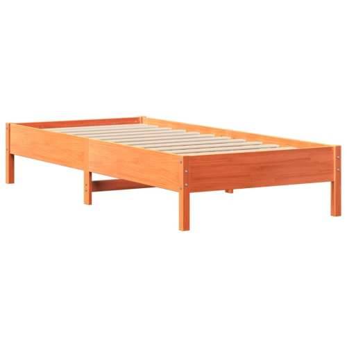 Krevet s regalom za knjige bez madraca 90 x 200 cm od borovine - Voštano smeđa 90 x 200 cm Cijena