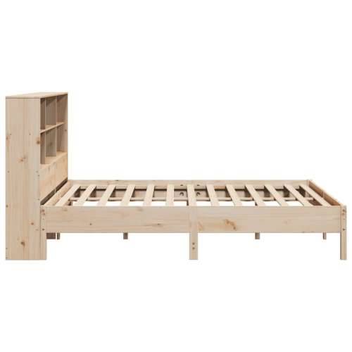 Krevet s regalom za knjige bez madraca 200 x 200 cm od borovine - Prirodna 200 x 200 cm Cijena