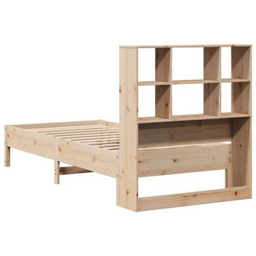 Krevet s regalom za knjige bez madraca 90x200 cm od borovine - Prirodna 90 x 200 cm Cijena