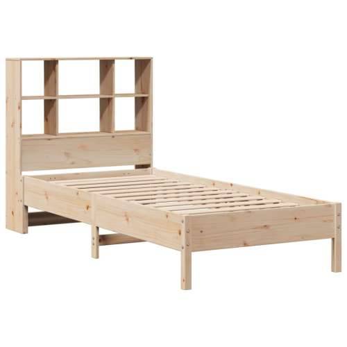 Krevet s regalom za knjige bez madraca 90x190 cm od borovine - Prirodna 90 x 190 cm Cijena