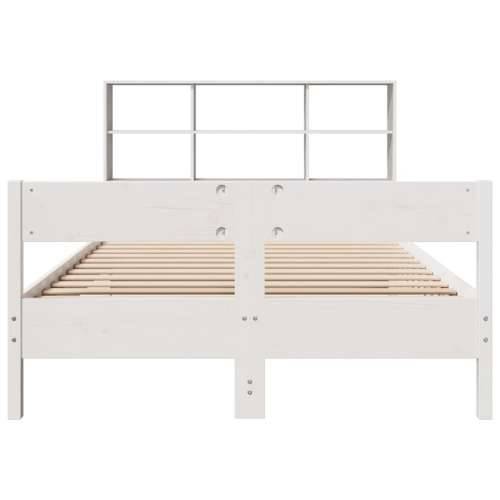 Krevet s regalom z knjige bez madraca bijeli 160x200cm borovina - Bijela 160 x 200 cm Cijena