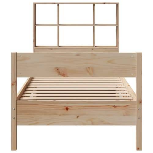 Krevet s regalom za knjige bez madraca 90x200 cm od borovine - Prirodna 90 x 200 cm Cijena