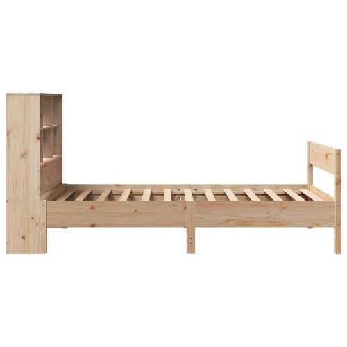 Krevet s regalom za knjige bez madraca 90x200 cm od borovine - Prirodna 90 x 200 cm Cijena