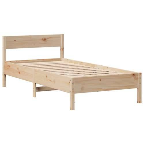 Krevet s regalom za knjige bez madraca 90x200 cm od borovine - Prirodna 90 x 200 cm Cijena