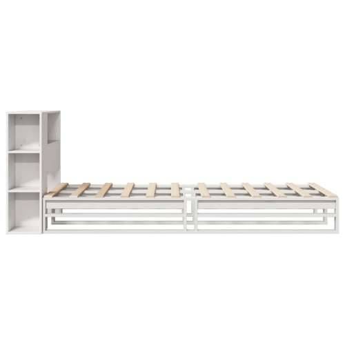 Krevet s regalom za knjige bez madraca bijeli 75x190 cm od drva - Bijela 75 x 190 cm Cijena
