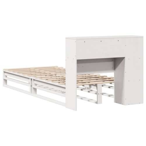 Krevet s regalom za knjige bez madraca bijeli 75x190 cm od drva - Bijela 75 x 190 cm Cijena