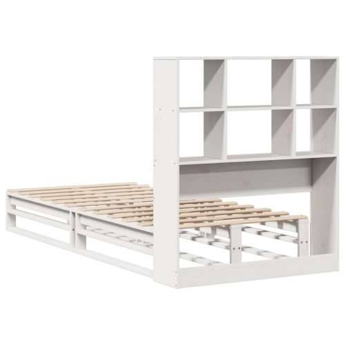 Krevet s regalom za knjige bez madraca bijeli 90x200 cm od drva - Bijela 90 x 200 cm Cijena