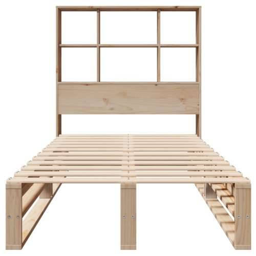 Krevet s regalom za knjige bez madraca 90x190 cm masivno drvo - Smeđa 90 x 190 cm Cijena