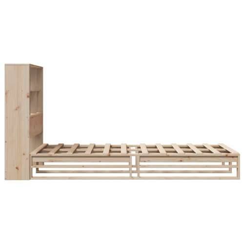 Krevet s regalom za knjige bez madraca 90x190 cm masivno drvo - Smeđa 90 x 190 cm Cijena